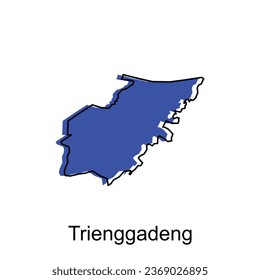 Map City of Trienggadeng illustration design, World Map International vector template with outline graphic sketch style isolated on white background