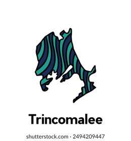 Map City of Trincomalee design template with wave color style on white background, suitable for your company