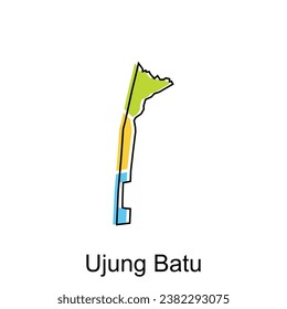 Map City of Ujung Batu High detailed illustration design, World map country vector illustration template