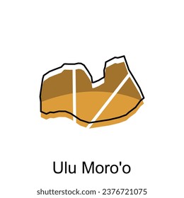 Map City of Ulu Moro o. vector map of North Sumatra Province capital Country colorful design, illustration design template on white background