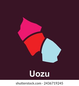Map City of Uozu modern style flat design, geometric map logo on purple background, suitable for your company
