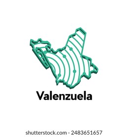 Mapa Ciudad de Valenzuela. Mapa del Vector de Filipinas Country. Bordes de para su diseño con Plantilla de diseño de tecnología de estilo de línea y punto
