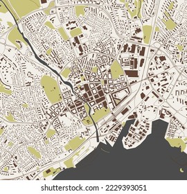 map of the city of Vasteras, Sweden