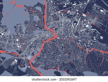 map of the city of Vinnytsia, Ukraine