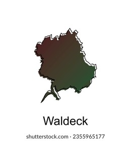 Map City of Waldeck, World Map International vector template with outline illustration design