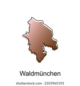Map City of Waldmunchen, World Map International vector template with outline illustration design