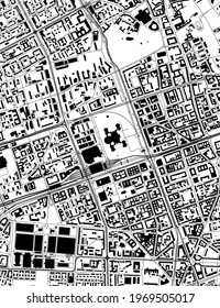 map of the city of of Warsaw, Poland