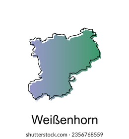Map City of Weibenhorn, World Map International vector template with outline illustration design