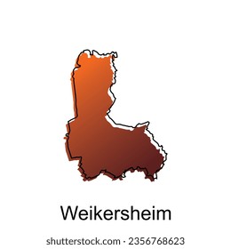 Map City of Weikersheim, World Map International vector template with outline illustration design