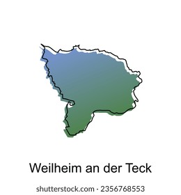 Map City of Weilheim an der teck, World Map International vector template with outline illustration design