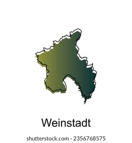 Map City of Weinstadt, World Map International vector template with outline illustration design
