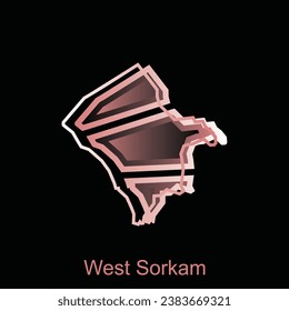Map City of West Sorkam, Borders for your infographic. Vector illustration design template