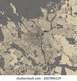 map of the city of Wiesbaden, Germany