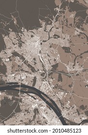 map of the city of Wiesbaden, Germany