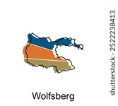 Map City of Wolfsberg Illustration Design, World Map International modern and simple vector, logotype element for template