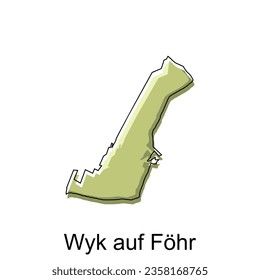 Map City of Wyk auf Fohr, World Map International vector template with outline illustration design