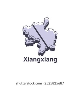 Mapa Cidade de Xiangxiang modelo de design com esboço gráfico estilo, adequado para a sua marca, empresa, design, e etc