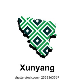 Map City of Xunyang modern pattern geometric, High detailed vector illustration Design Template, suitable for your company