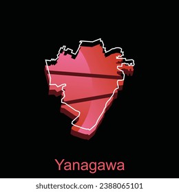 Map City of Yanagawa design, High detailed vector map - Japan Vector Design Template, suitable for your company