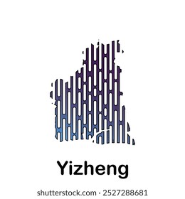 Map City of Yizheng Tech Logo Vector Design Illustration, modern technology connection logo design template