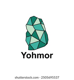 Map City of Yohmor World Map International vector template with polygon graphic style, isolated on white background
