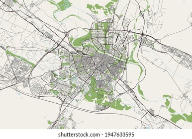 map of the city of Zaragoza, Spain