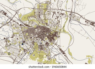 map of the city of Zaragoza, Spain