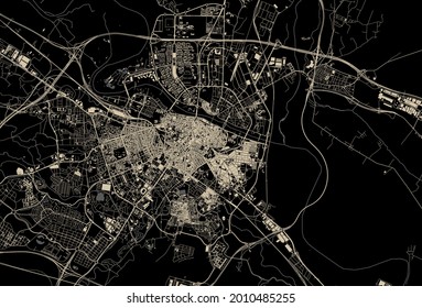 map of the city of Zaragoza, Spain