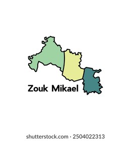 Map City of Zouk Mikael, Borders for your infographic. Vector illustration design template