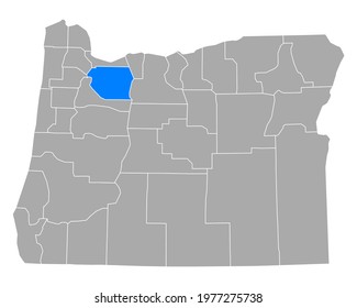 Map of Clackamas in Oregon on white background