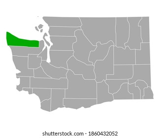 Mapa de Clallam en Washington en blanco