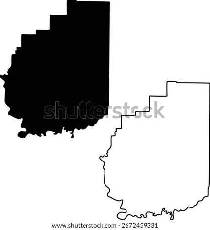 Map of Clarion County Pennsylvania USA Silhouette Flat and Outline Design