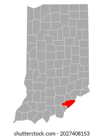 Mapa de Clark en Indiana en blanco