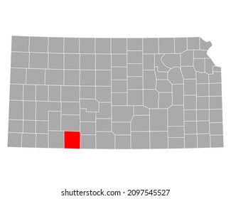 Map of Clark in Kansas on white