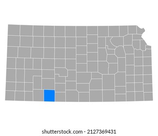 Map of Clark in Kansas on white