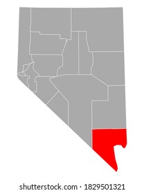 Map of Clark in Nevada on white
