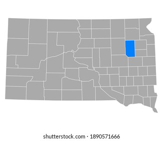 Map of Clark in South Dakota on white