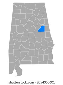 Map of Clay in Alabama on white