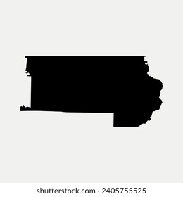 Map of Clay County - Arkansas - United States outline silhouette graphic element Illustration template design
