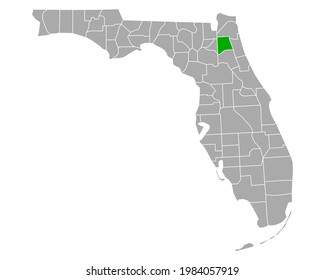 Map of Clay in Florida on white
