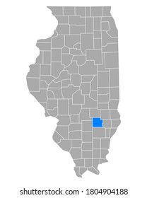 Mapa de arcilla en Illinois en blanco