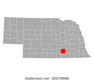 Karte von Clay in Nebraska auf Weiß