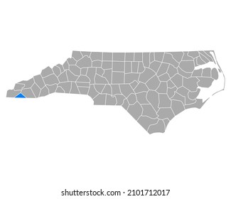 Map of Clay in North Carolina on white