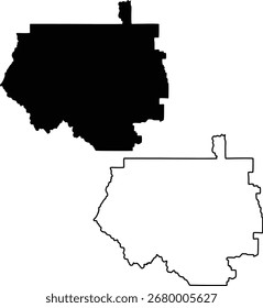 Karte von Clearwater County Alberta Canada Silhouette Wohnung und Grundriss