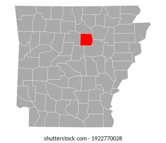 Map of Cleburne in Arkansas on white