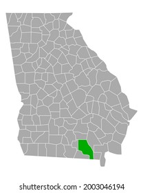 Map of Clinch in Georgia on white