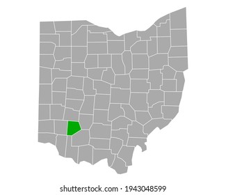 Map of Clinton in Ohio on white