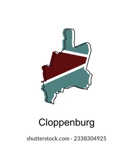 Map of Cloppenburg modern outline, map of German country colorful vector Design Template