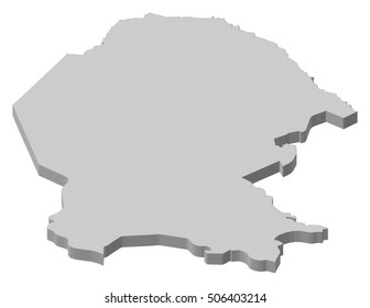 Map - Coahuila (Mexico) - 3D-Illustration