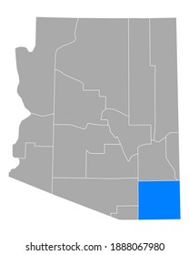 Map Of Cochise In Arizona On White